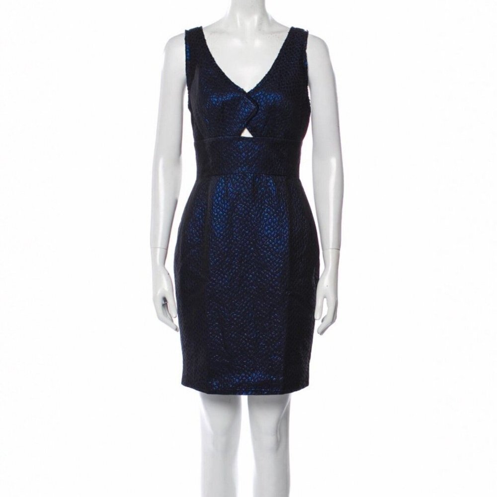 NEW Zac Posen Bodycon Dress Womens‎ Size 4 Blue Metallic Cocktail Party